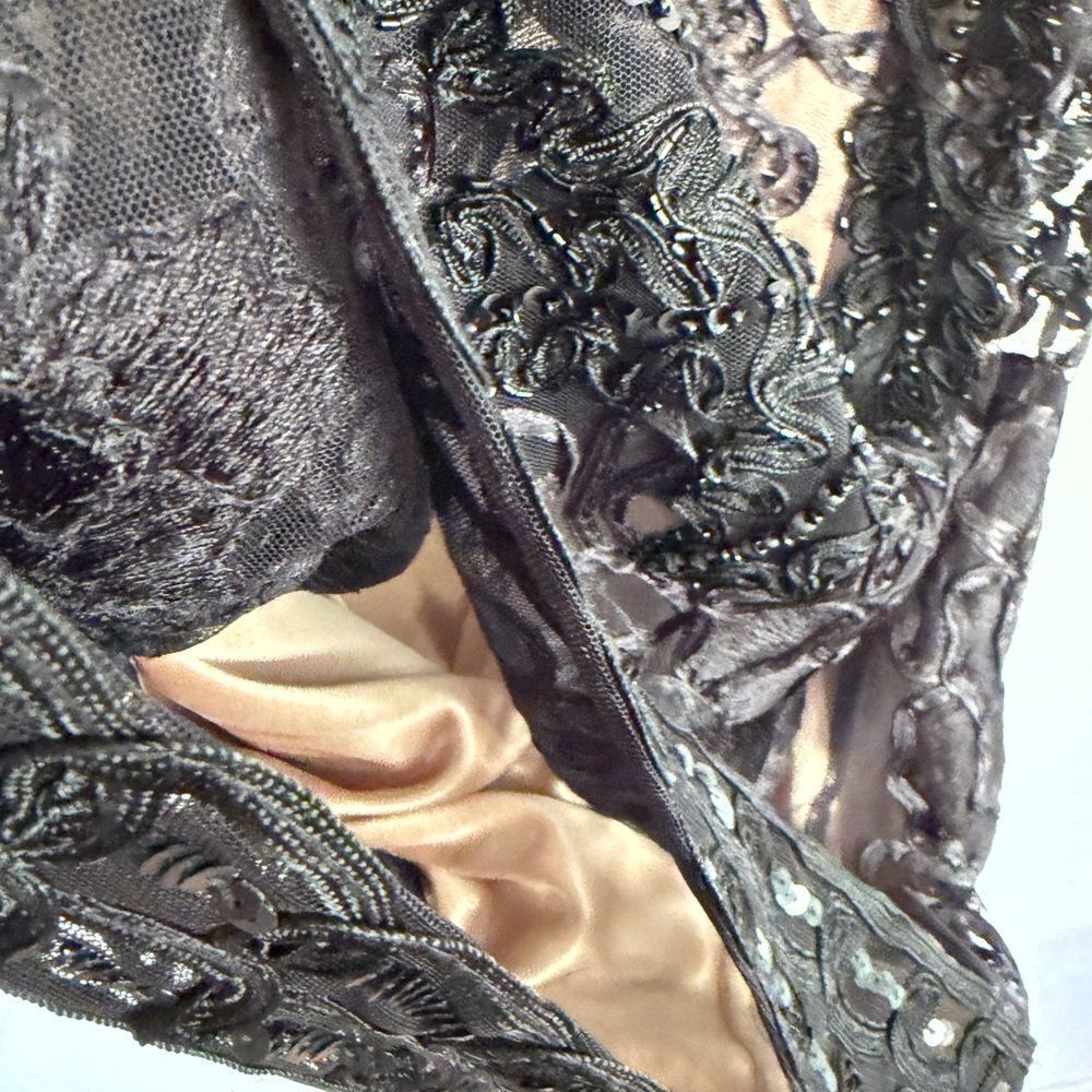 New vintage y2k Sue Wong Black Strapless Lace embellished wedding guest Dress - Picture 11 of 14